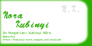 nora kubinyi business card